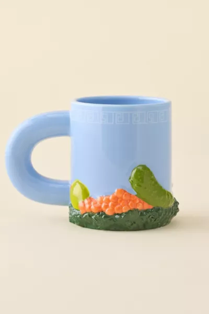 Seafood Sculpted Ceramic Mug