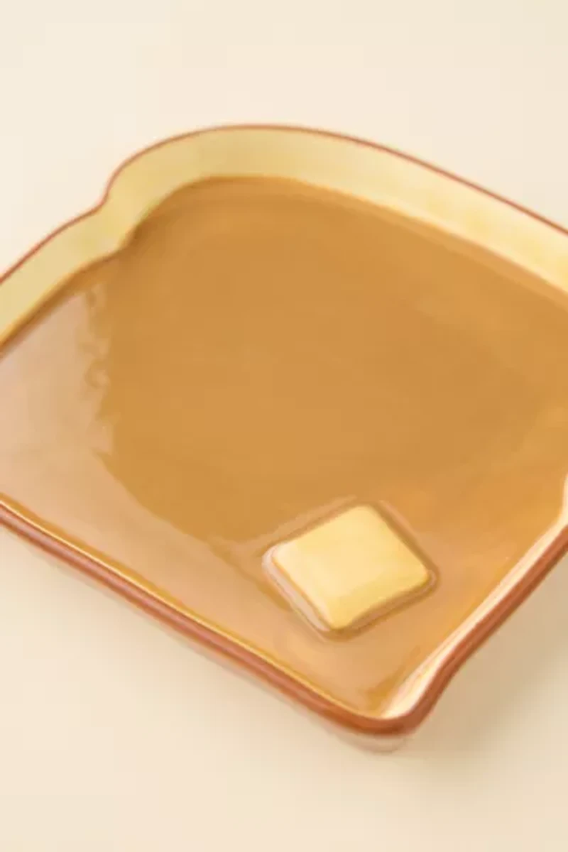 Buttered Toast Shaped Ceramic Dinner Plate