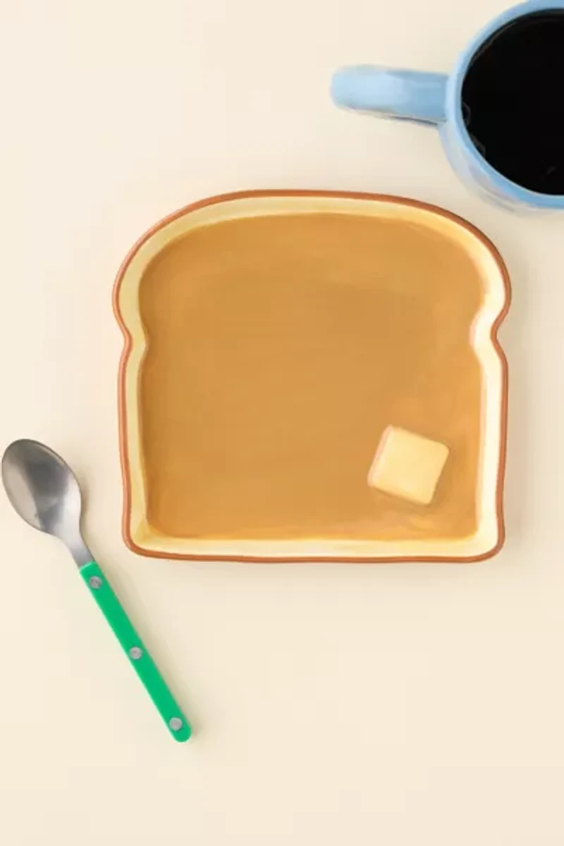 Buttered Toast Shaped Ceramic Dinner Plate