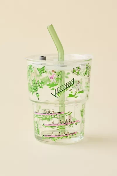 Claire Party Animals To-Go Glass Tumbler Cup