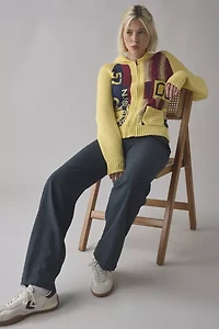 BDG Scottie Varsity Graphic Knit Zip-Up Collared Cardigan