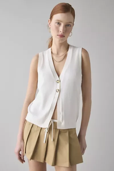 BDG Monica Button-Front Flyaway Sweater Vest Top