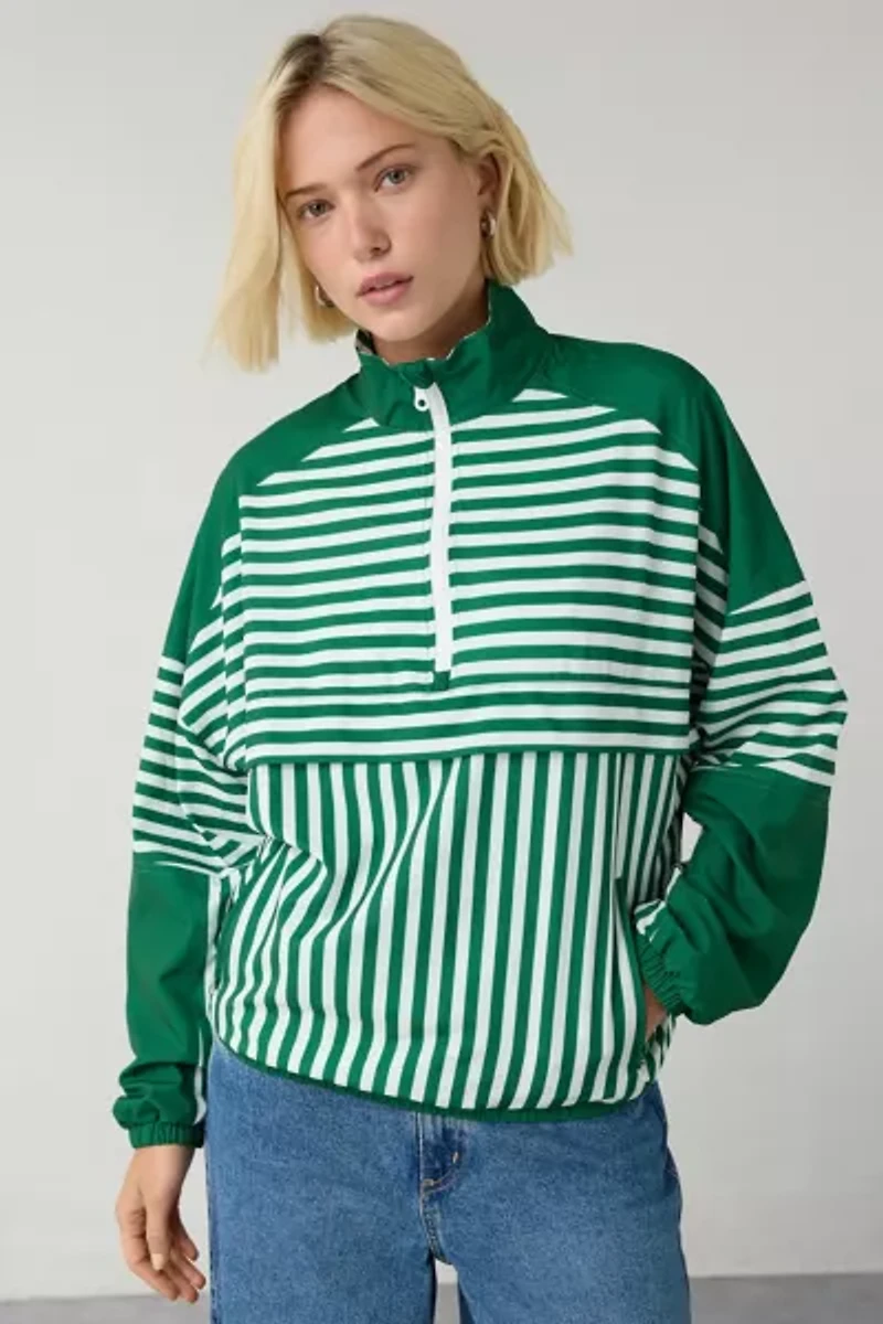 Beach Riot Vespera La Paloma Stripe Quarter Zip Pullover Jacket
