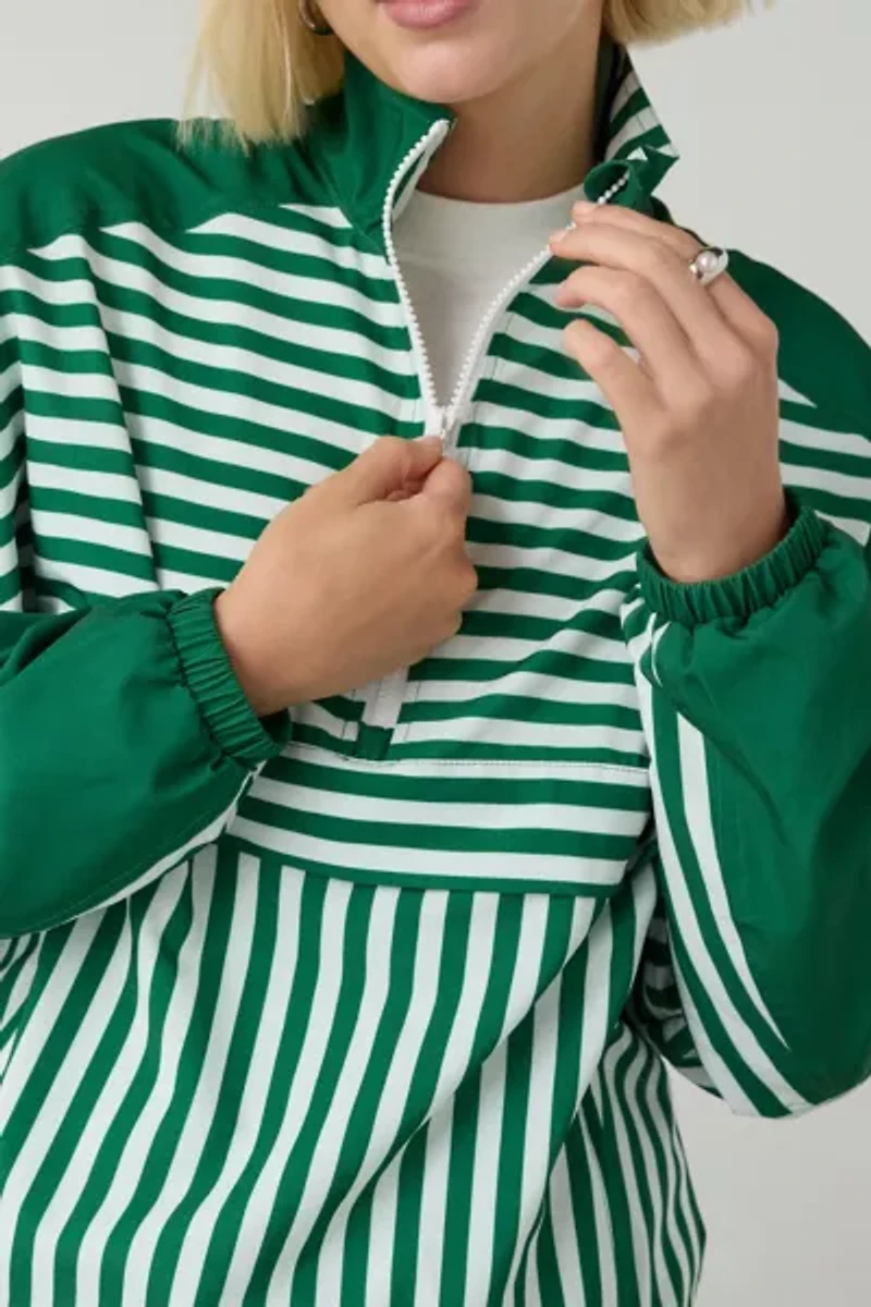 Beach Riot Vespera La Paloma Stripe Quarter Zip Pullover Jacket