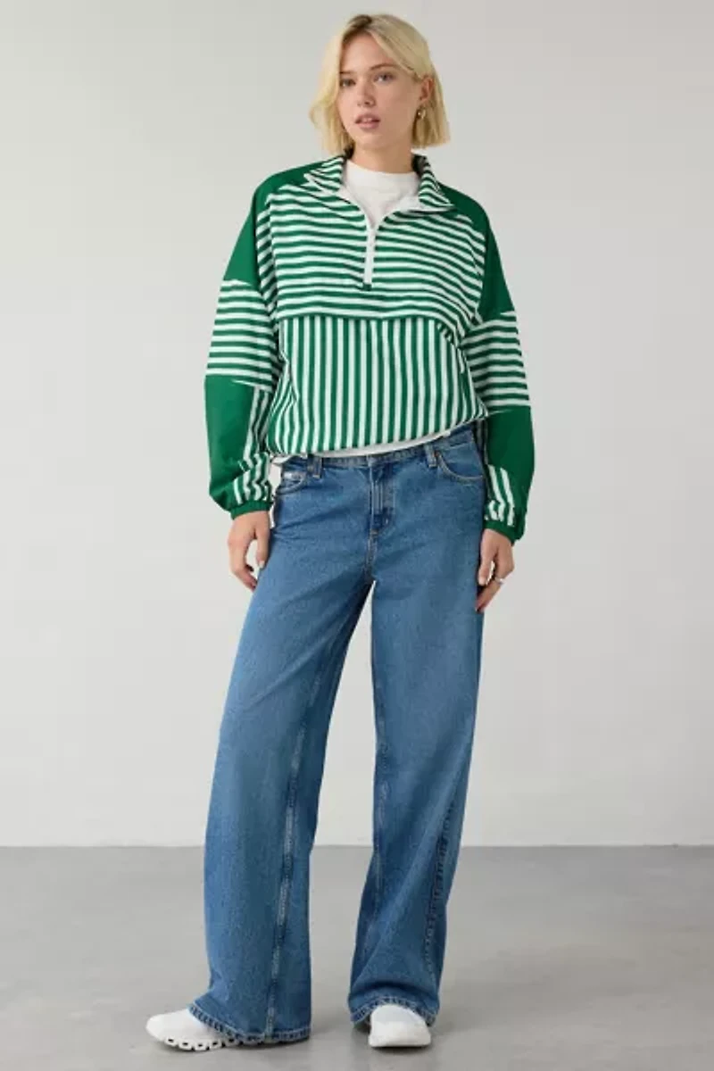 Beach Riot Vespera La Paloma Stripe Quarter Zip Pullover Jacket