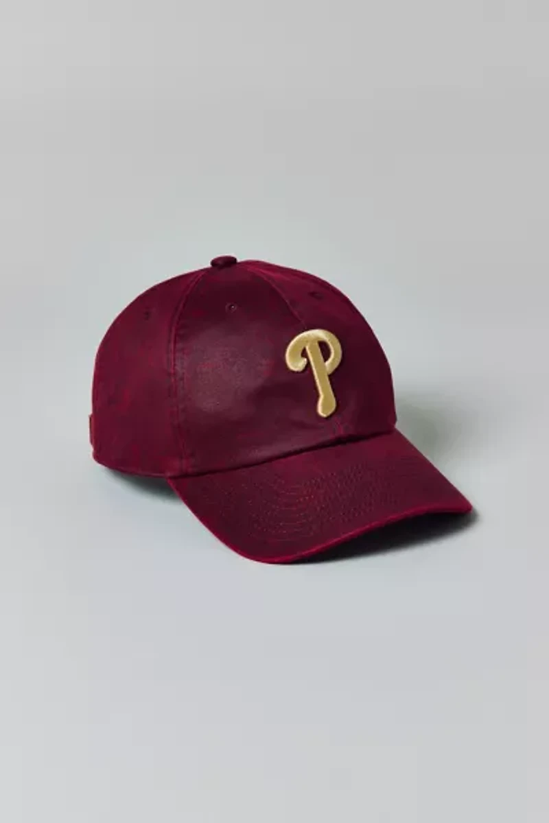 Mitchell & Ness MLB Philadelphia Phillies Logo Faux Leather Dad Hat