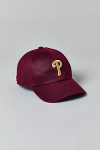 Mitchell & Ness MLB Philadelphia Phillies Logo Faux Leather Dad Hat