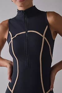Beach Riot Matrix Half-Zip Sleeveless Romper