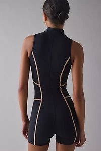 Beach Riot Matrix Half-Zip Sleeveless Romper