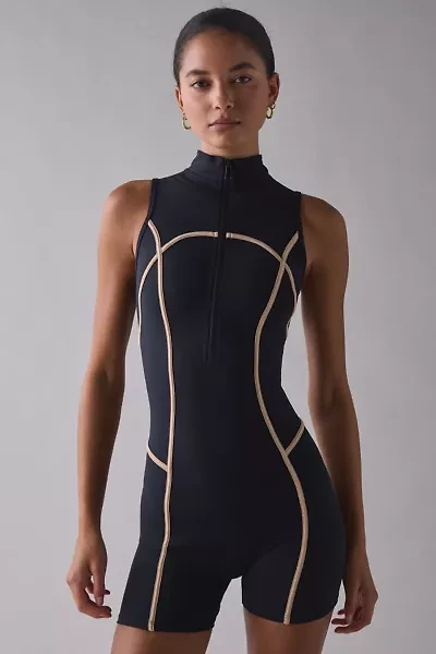 Beach Riot Matrix Half-Zip Sleeveless Romper