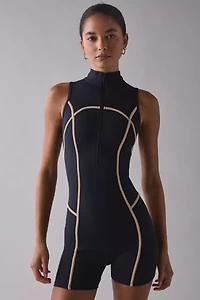 Beach Riot Matrix Half-Zip Sleeveless Romper