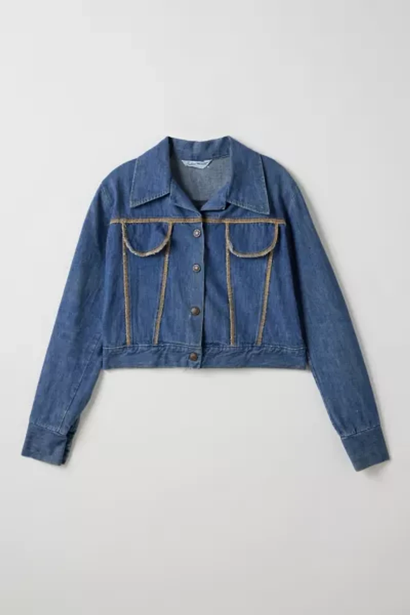 Vintage By Little Runaway Cropped Denim Jacket
