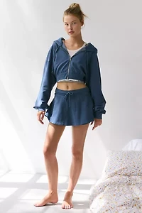 Out From Under Selene Cropped Zip-Up Hoodie Sweatshirt
