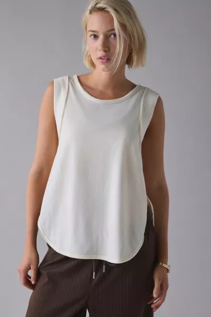 Out From Under Straight Chillin’ Side-Split Muscle Tank Top