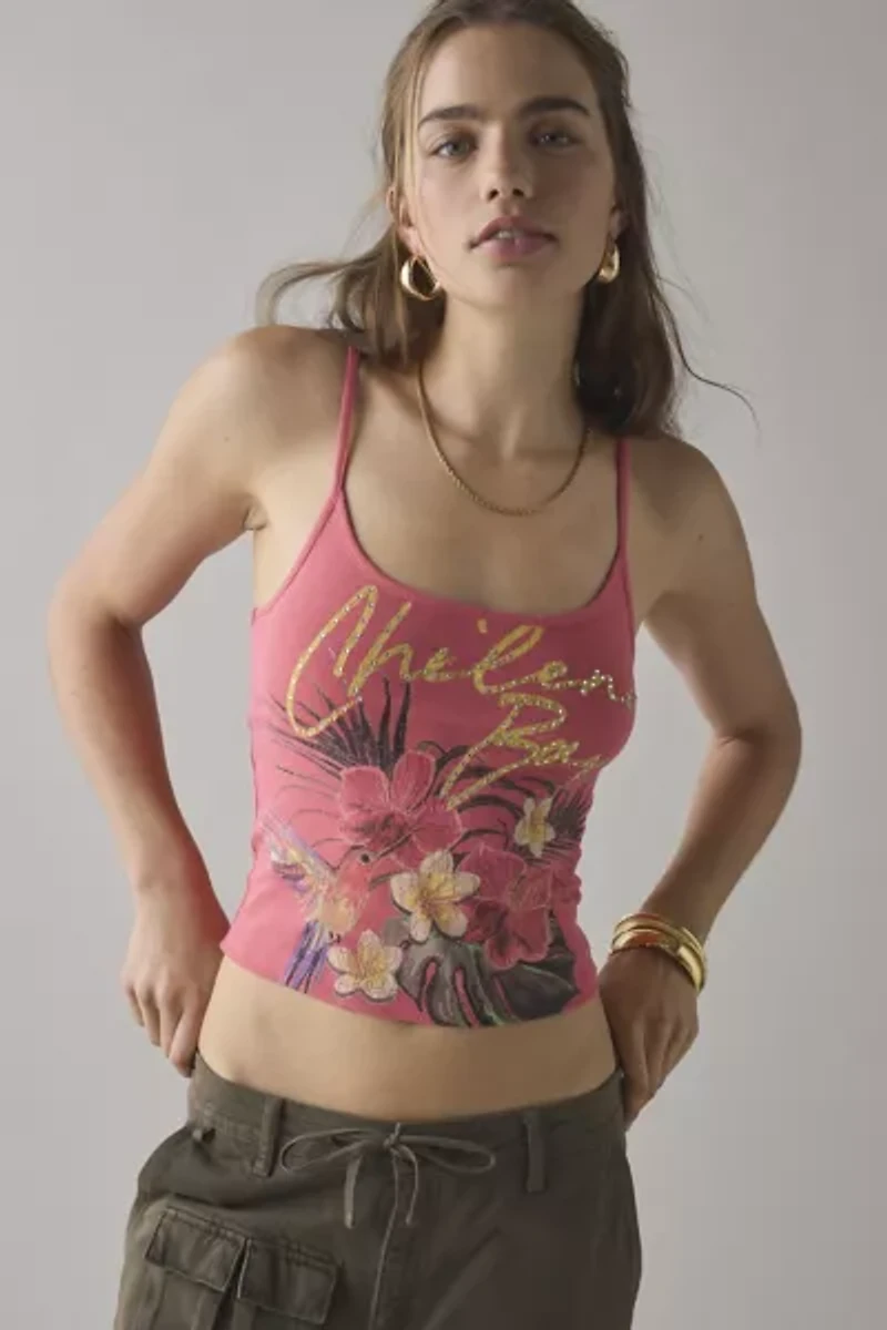 Chileno Bay Tropical Graphic Cropped Cami