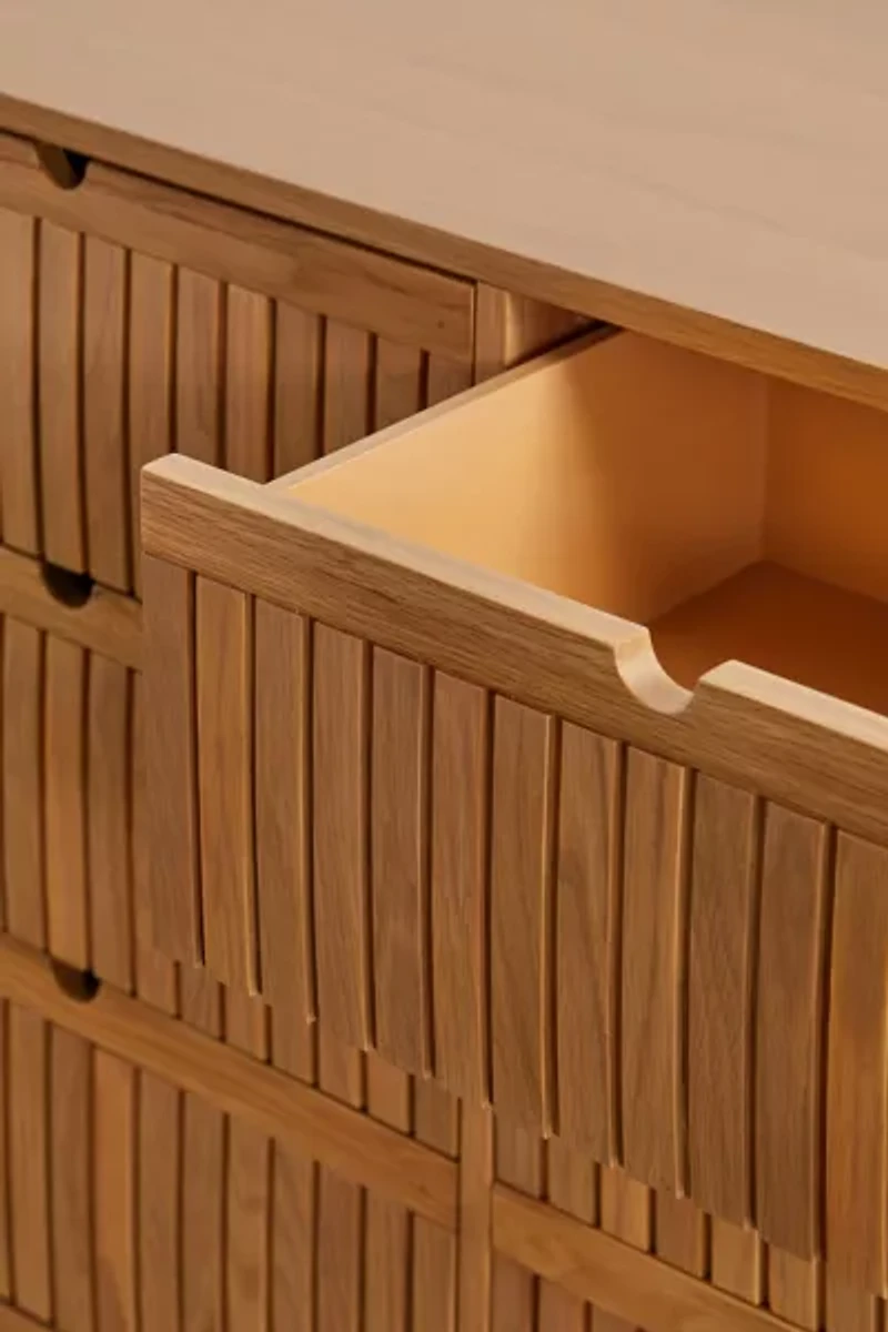 Juliette Fluted Wood 6-Drawer Dresser