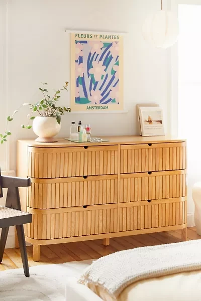 Juliette Fluted Wood 6-Drawer Dresser