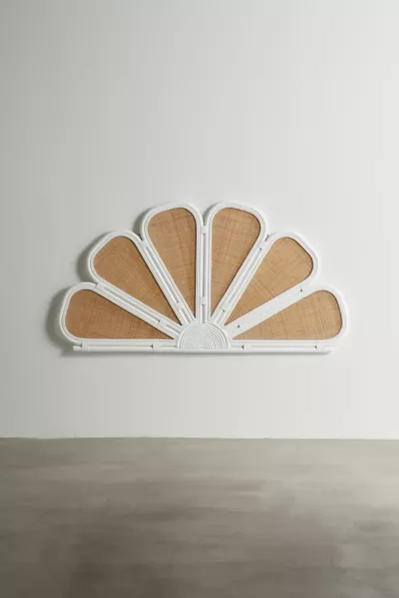 Grace Flower Rattan Floating Headboard