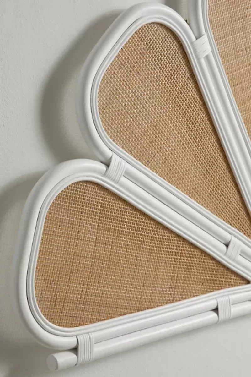 Grace Flower Rattan Floating Headboard