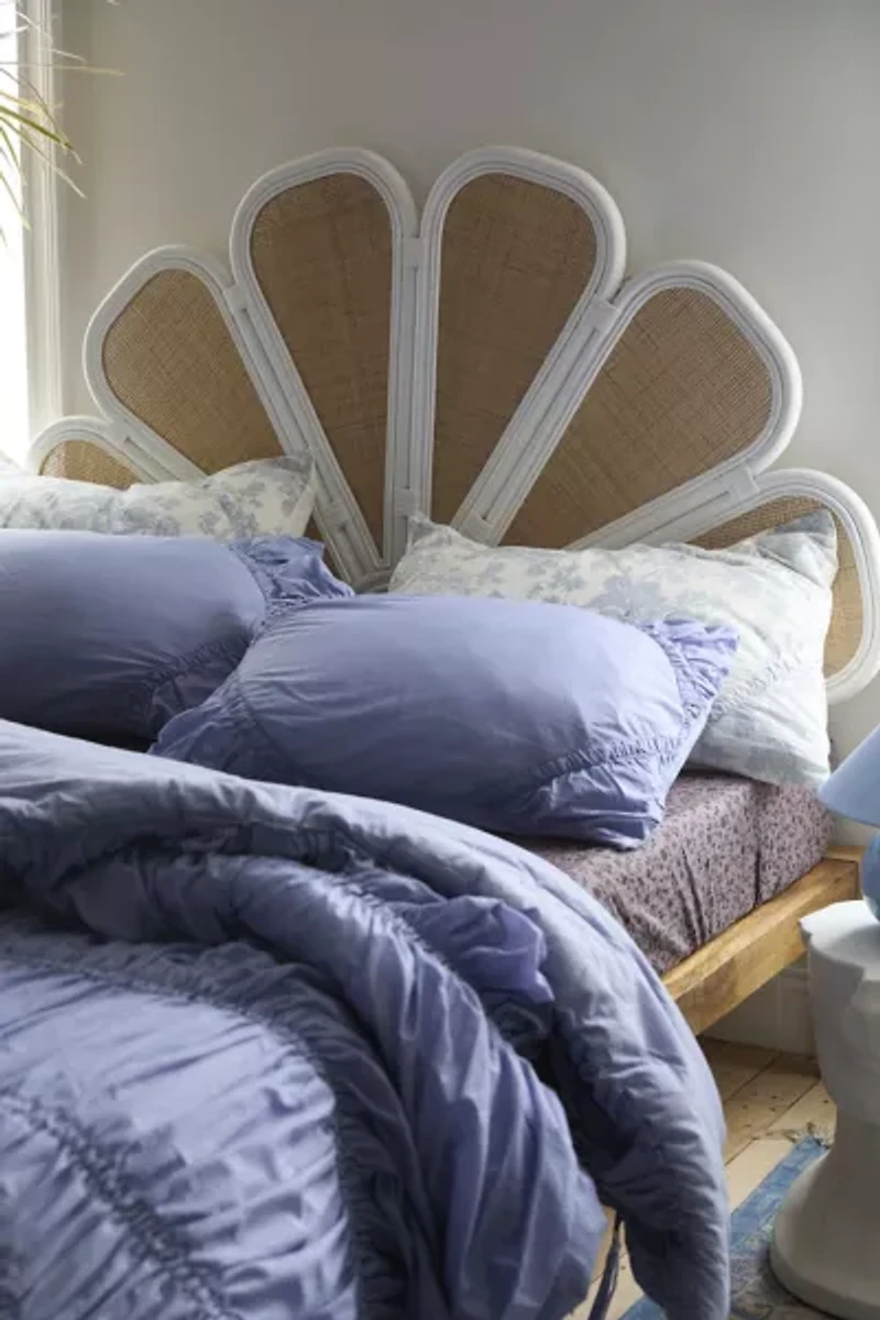 Grace Flower Rattan Floating Headboard
