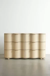 Aria 6-Drawer Short Wood Squiggle Dresser