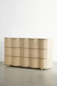 Aria 6-Drawer Short Wood Squiggle Dresser