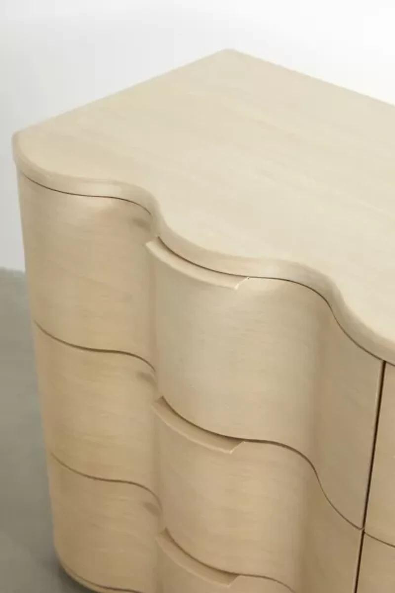 Aria 6-Drawer Short Wood Squiggle Dresser
