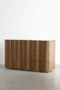 Aria 6-Drawer Short Wood Squiggle Dresser