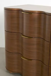 Aria 6-Drawer Short Wood Squiggle Dresser