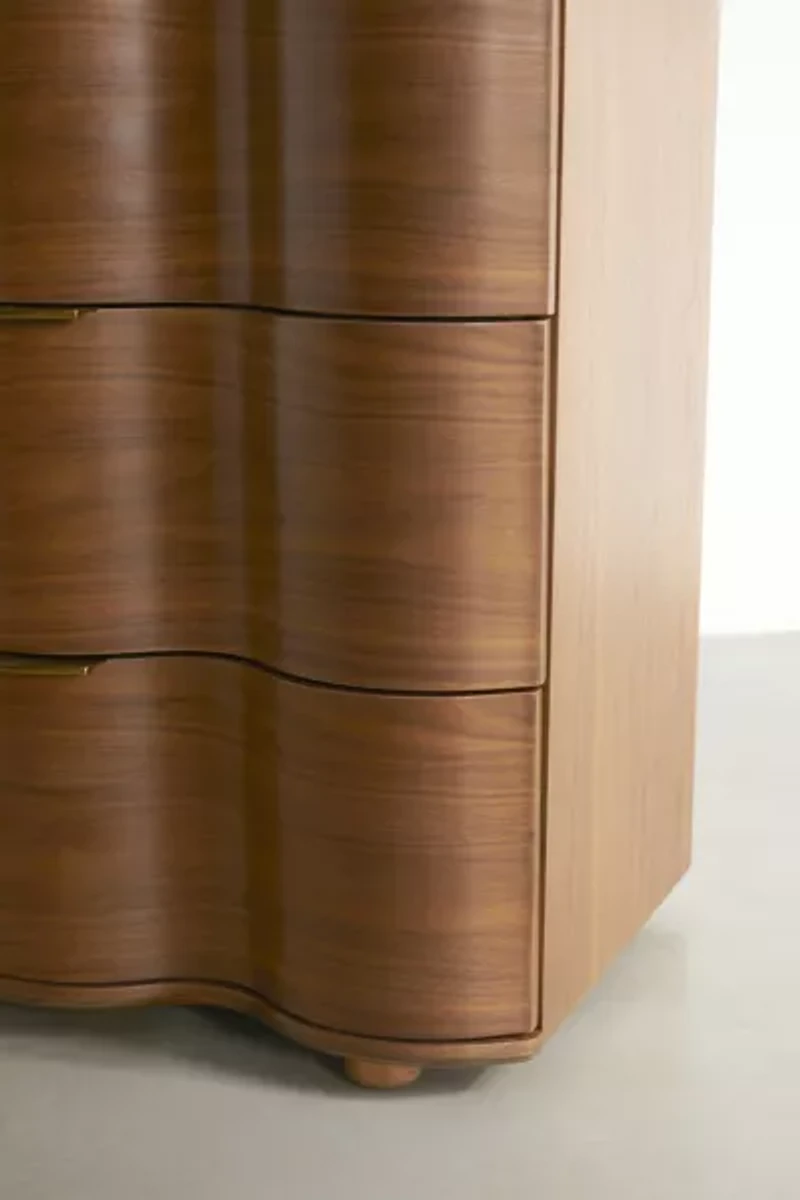 Aria 6-Drawer Short Wood Squiggle Dresser