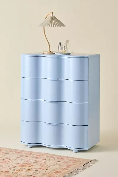 Aria Tall 4-Drawer Squiggle Dresser