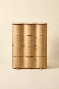 Aria Wood Tall 4-Drawer Squiggle Dresser