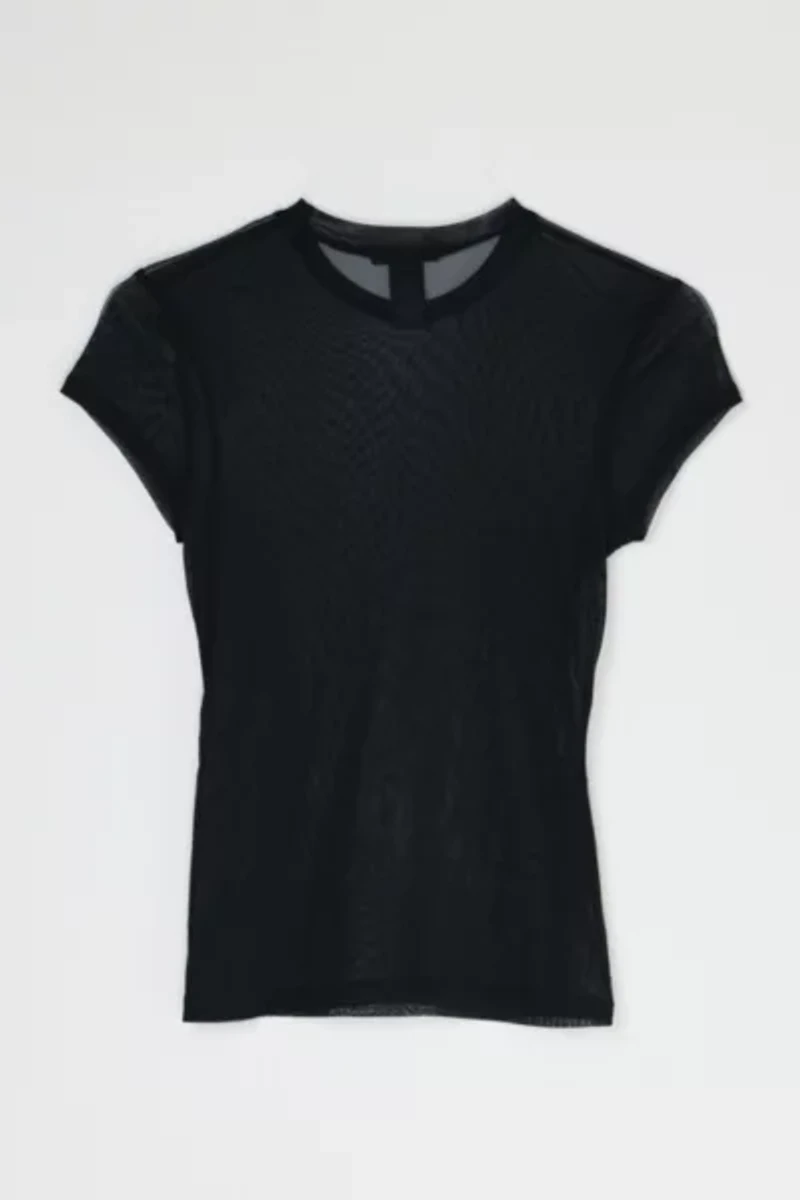Vintage Y2k Black Mesh Sheer T-Shirt