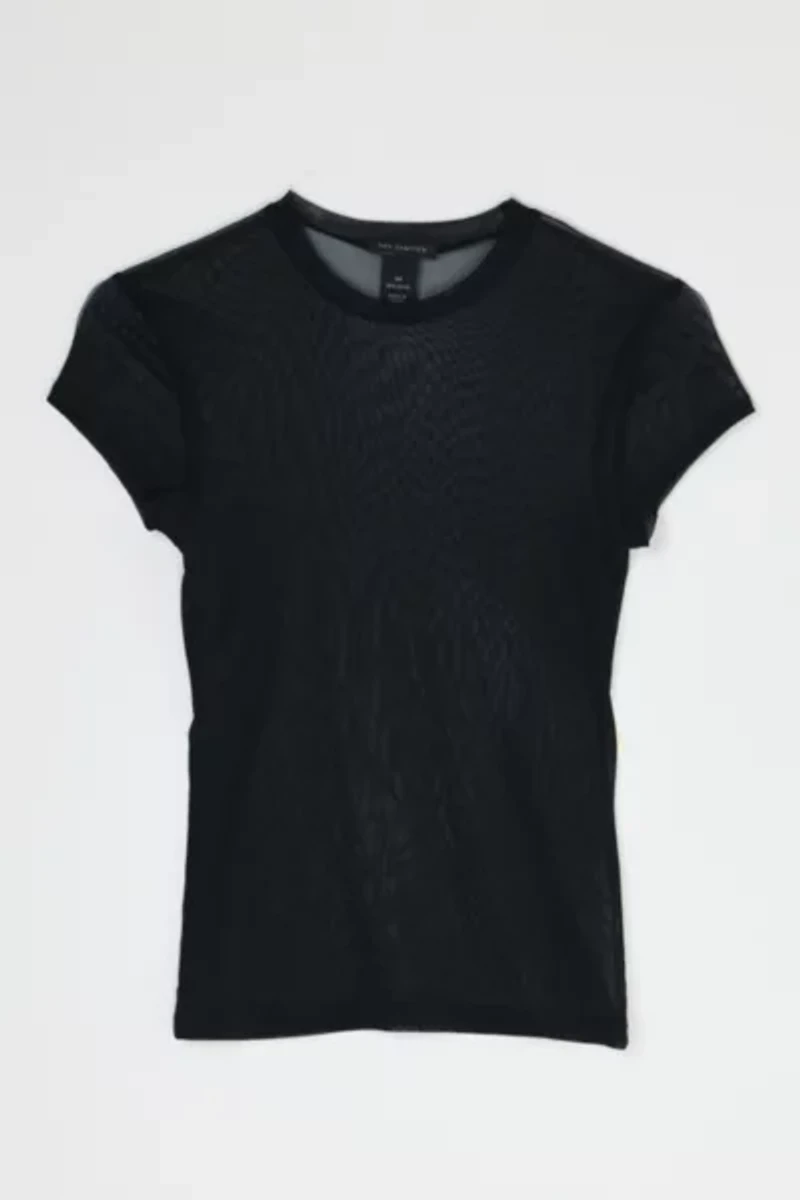Vintage Y2k Black Mesh Sheer T-Shirt
