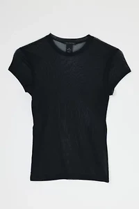 Vintage Y2k Black Mesh Sheer T-Shirt