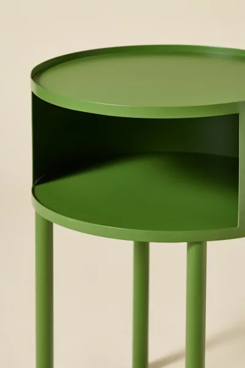 Lucie Iron Cutout Storage Nightstand
