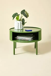 Lucie Round Iron Storage Coffee Table