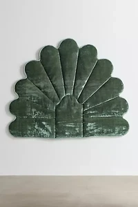 Callista Scalloped Velvet Upholstered Floating Headboard