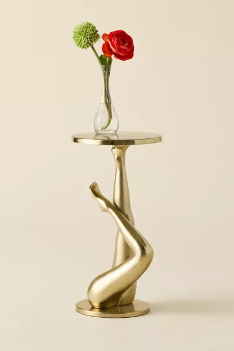 Lady Legs Metal Sculptural Side Table