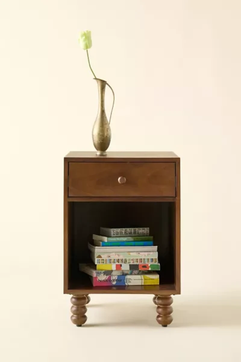 Clara Wood Storage Nightstand