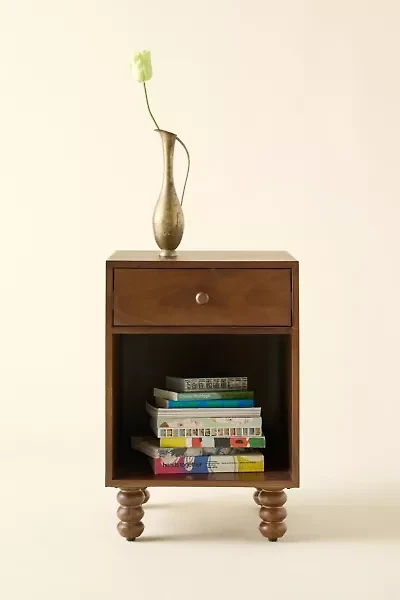 Clara Wood Storage Nightstand