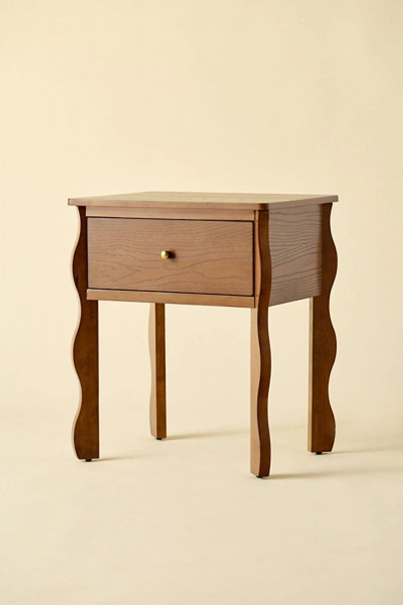 Sylvie Squiggle Wood Storage Nightstand