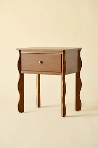 Sylvie Squiggle Wood Storage Nightstand