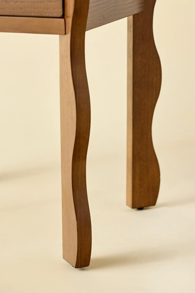 Sylvie Squiggle Wood Storage Nightstand