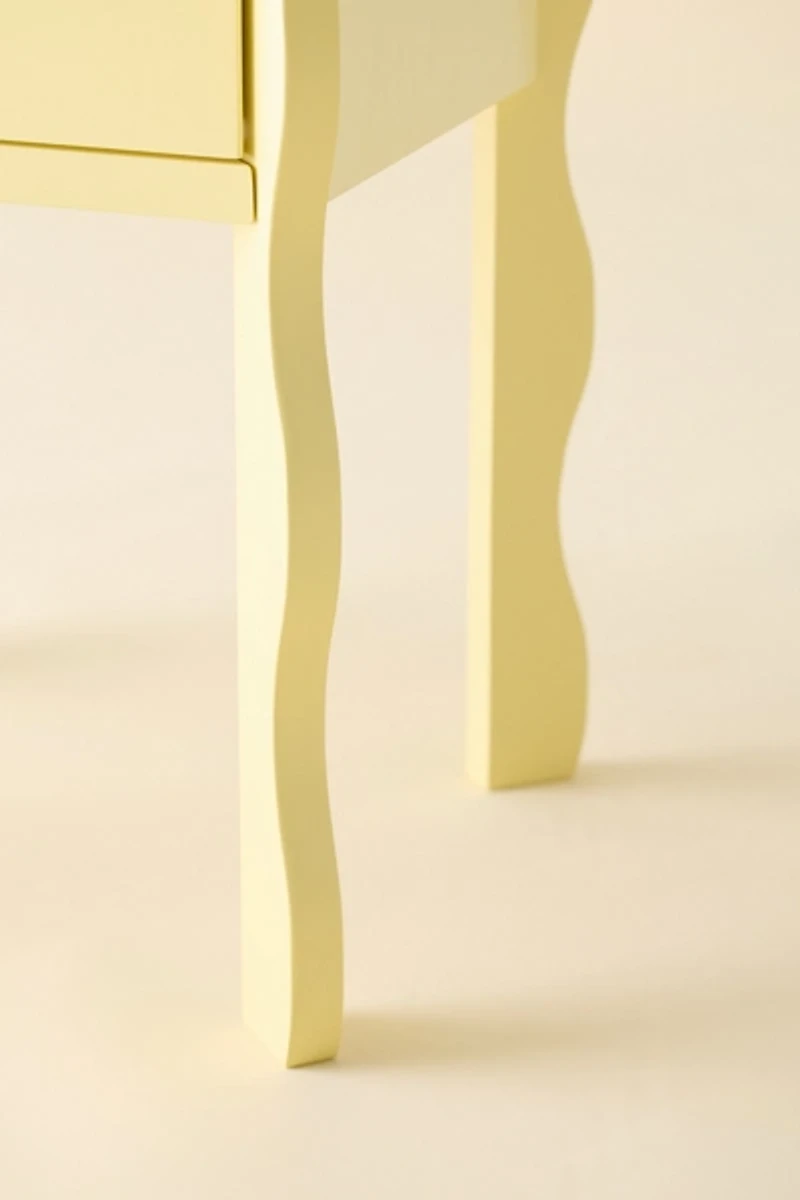 Sylvie Squiggle Wood Storage Nightstand