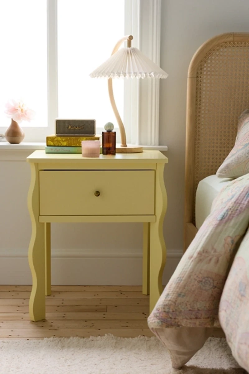 Sylvie Squiggle Wood Storage Nightstand