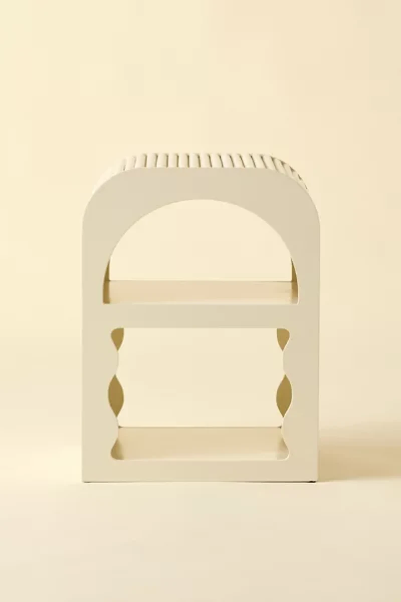 Ava Fluted Cutout Storage Nightstand
