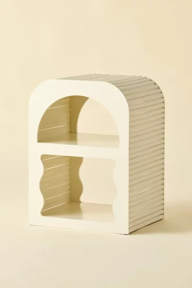 Ava Fluted Cutout Storage Nightstand