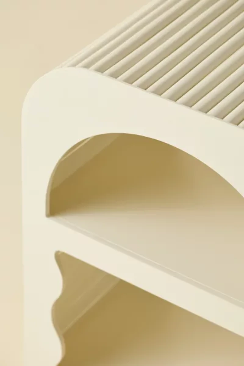 Ava Fluted Cutout Storage Nightstand