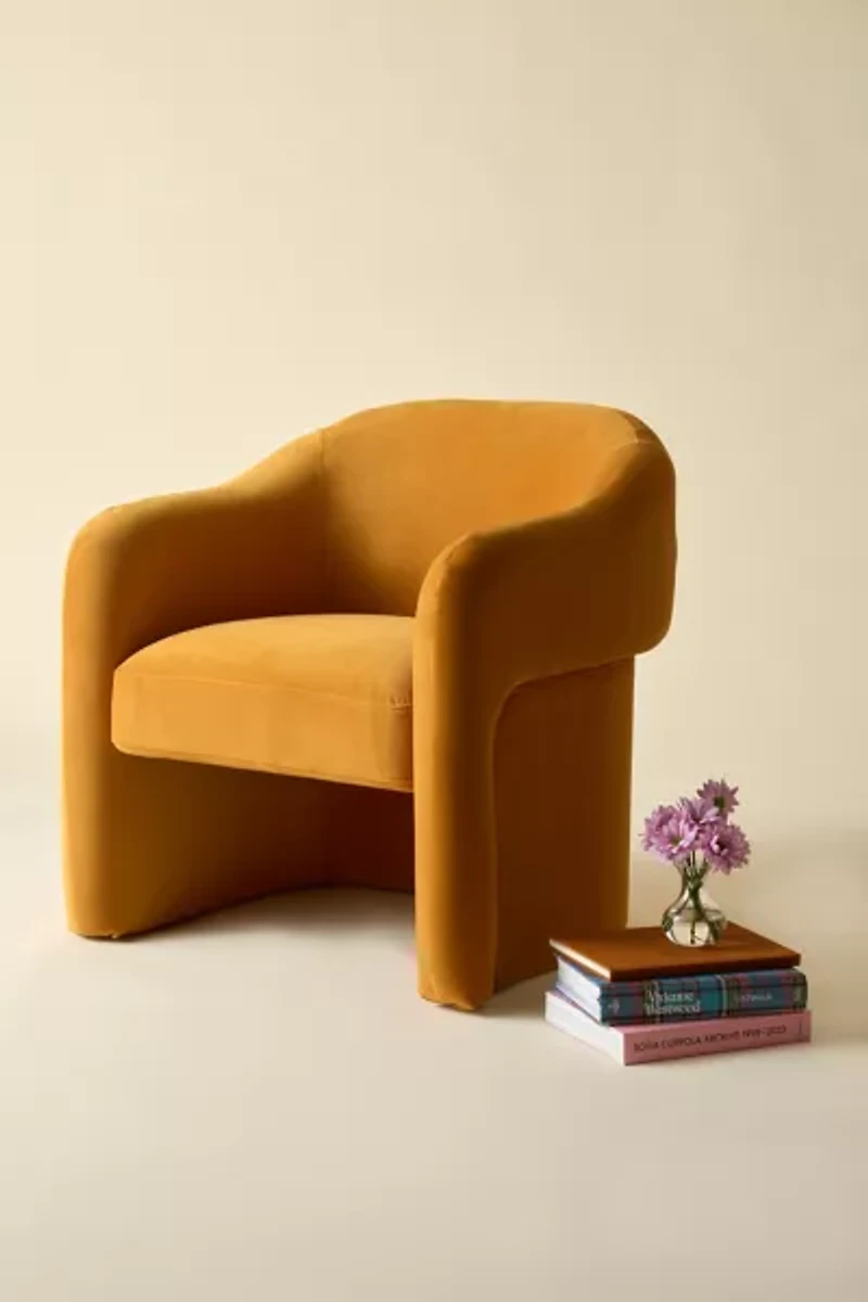 Skye Curving Upholstered Arm Chair